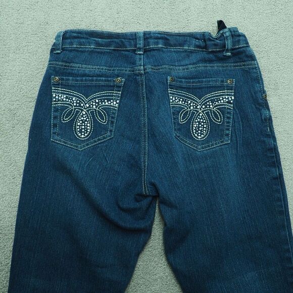 Arizona Straight Jeans Girls' Size 16 Blue Denim Regular Fit Mid Rise Cotton - Picture 7 of 8